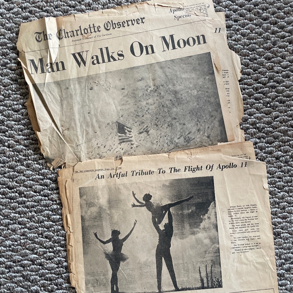 Vintage 1969 Apollo Moon Landing newspaper